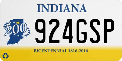 IN license plate 924GSP