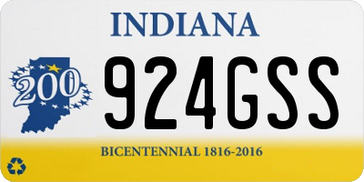 IN license plate 924GSS