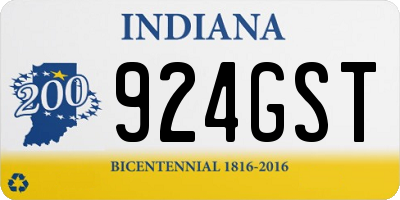 IN license plate 924GST