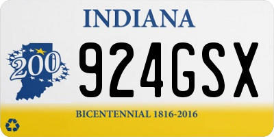 IN license plate 924GSX
