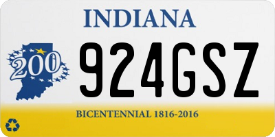 IN license plate 924GSZ