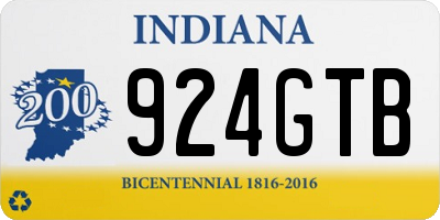 IN license plate 924GTB