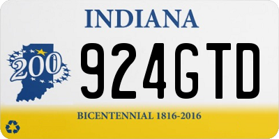 IN license plate 924GTD