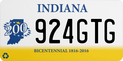IN license plate 924GTG