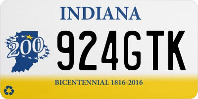 IN license plate 924GTK