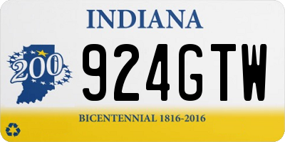 IN license plate 924GTW