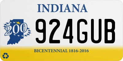 IN license plate 924GUB