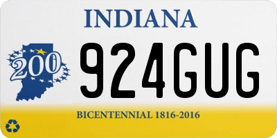 IN license plate 924GUG