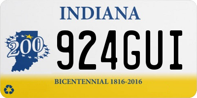 IN license plate 924GUI