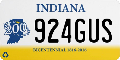 IN license plate 924GUS