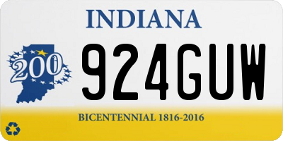 IN license plate 924GUW