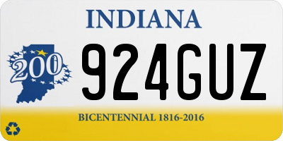 IN license plate 924GUZ