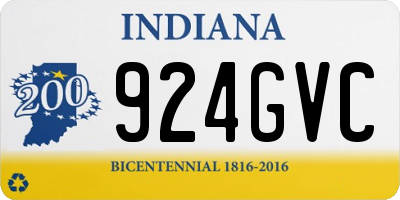 IN license plate 924GVC
