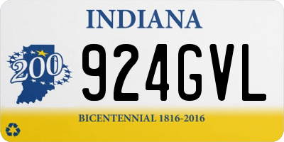 IN license plate 924GVL