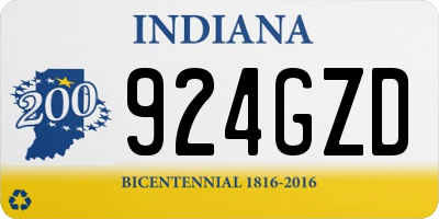 IN license plate 924GZD