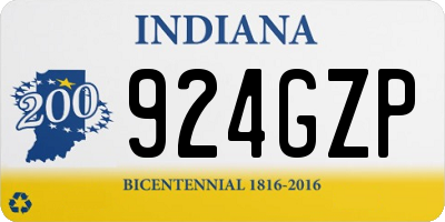 IN license plate 924GZP