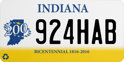 IN license plate 924HAB