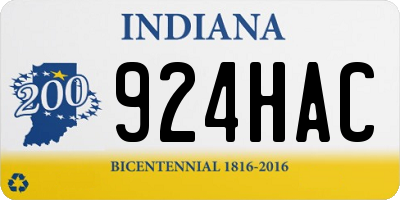 IN license plate 924HAC