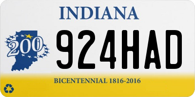 IN license plate 924HAD