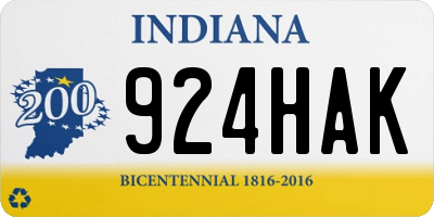 IN license plate 924HAK