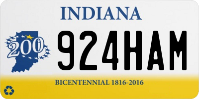 IN license plate 924HAM