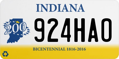 IN license plate 924HAO