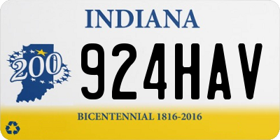 IN license plate 924HAV