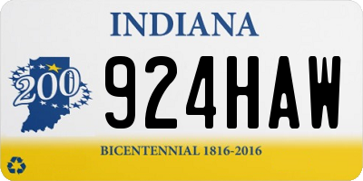 IN license plate 924HAW