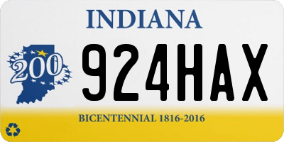 IN license plate 924HAX