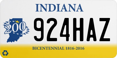 IN license plate 924HAZ