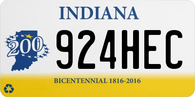 IN license plate 924HEC