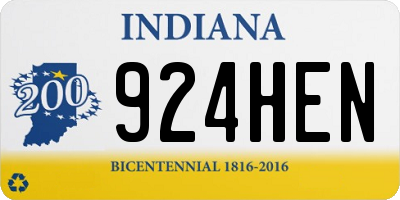 IN license plate 924HEN