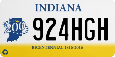IN license plate 924HGH