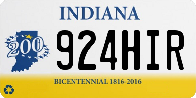 IN license plate 924HIR
