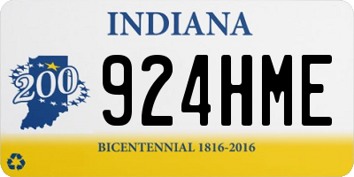 IN license plate 924HME
