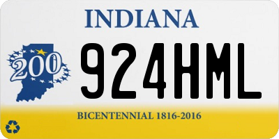IN license plate 924HML