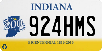IN license plate 924HMS