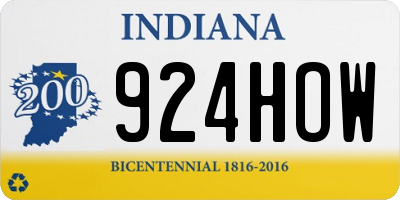 IN license plate 924HOW