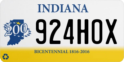 IN license plate 924HOX