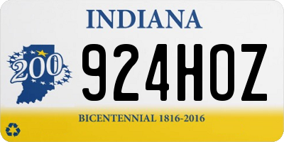 IN license plate 924HOZ