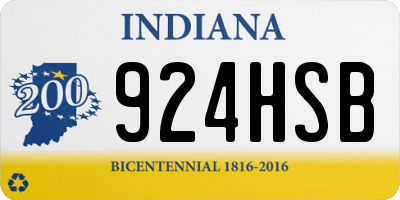 IN license plate 924HSB