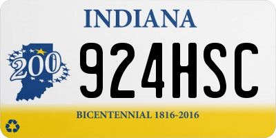 IN license plate 924HSC