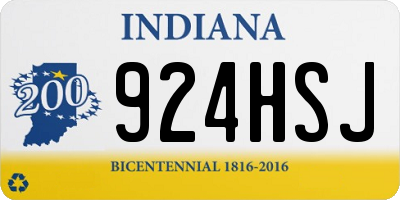 IN license plate 924HSJ