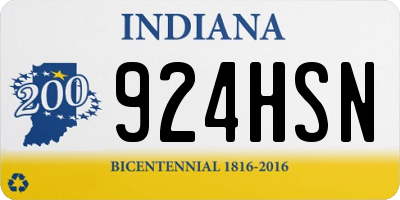 IN license plate 924HSN