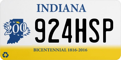 IN license plate 924HSP