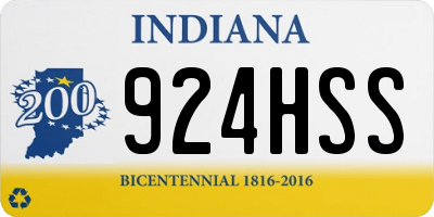 IN license plate 924HSS