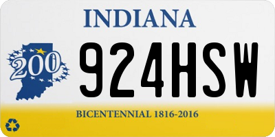 IN license plate 924HSW