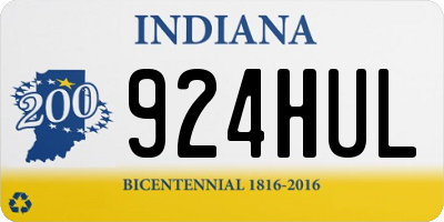 IN license plate 924HUL