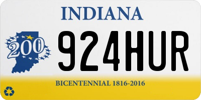 IN license plate 924HUR
