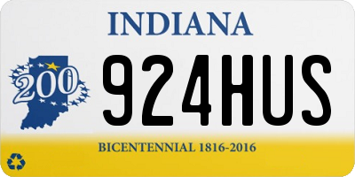 IN license plate 924HUS